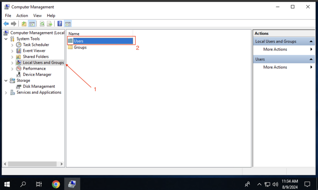 Hướng dẫn đổi mật khẩu VPS trên Windows và Linux 2 Local Users and Groups