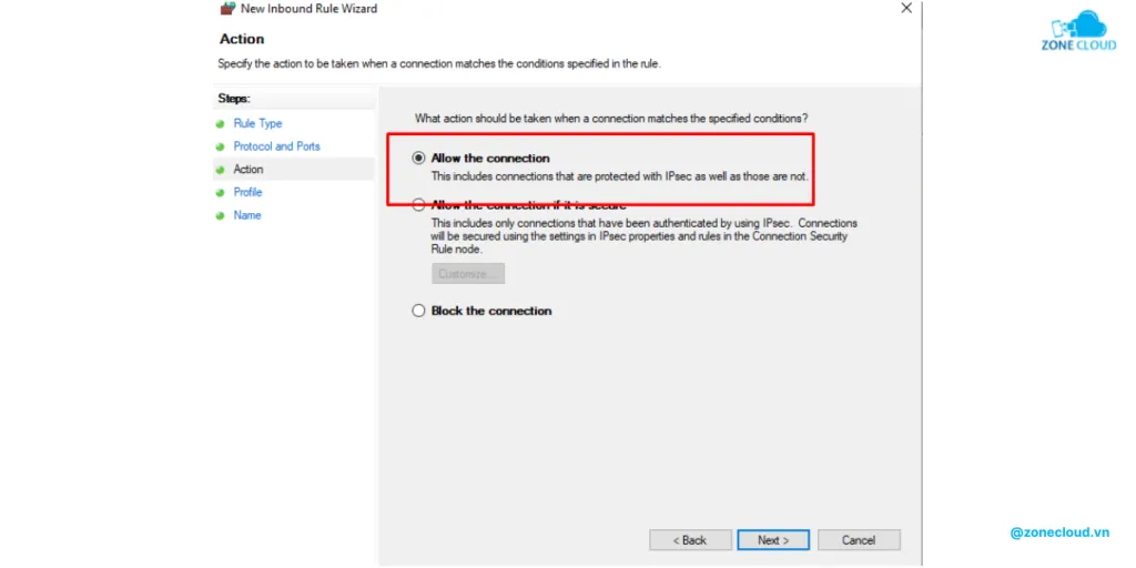 Hướng dẫn tạo hosting từ VPS giúp chạy website, ứng dụng 11 Allow connection