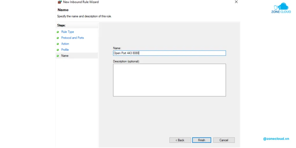 Hướng dẫn tạo hosting từ VPS giúp chạy website, ứng dụng 13 hoàn thành cấu hình Windows Firewall