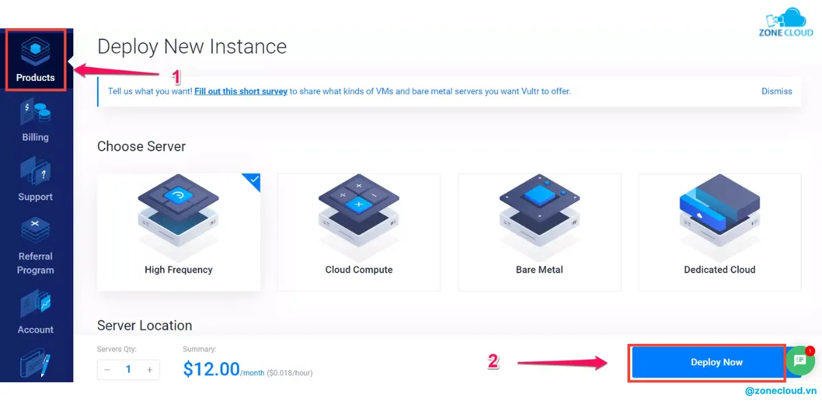 Hướng dẫn mua và sử dụng VPS Vultr chi tiết và đơn giản nhất 43 Chọn loại dịch vụ của Vultr