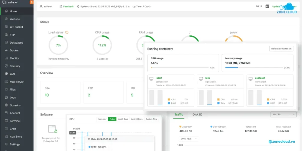 Top 21 phần mềm quản lý VPS tốt nhất hiện nay 1 Phần mềm quản lý VPS aaPanel