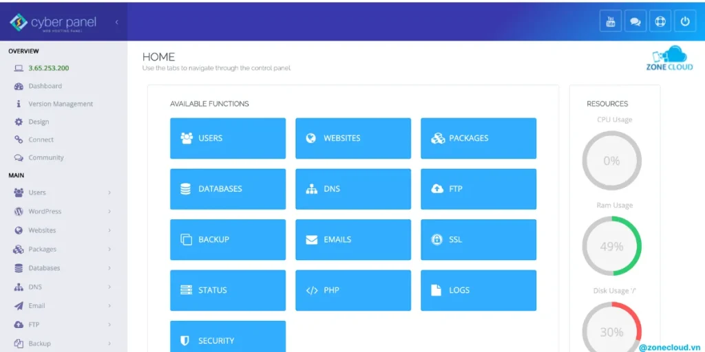 Top 21 phần mềm quản lý VPS tốt nhất hiện nay 2 Phần mềm quản lý VPS CyberPanel