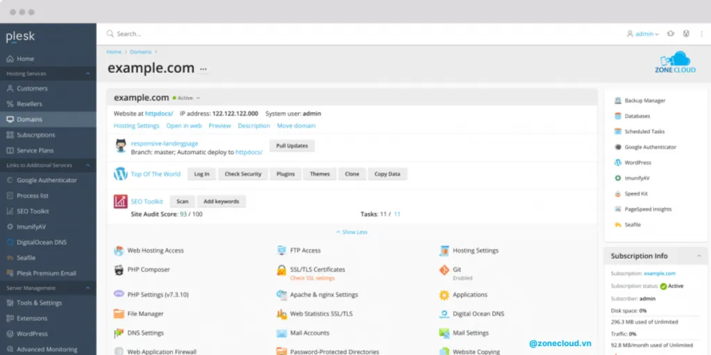 VPS là gì? Những lưu ý cần biết khi sử dụng dịch vụ VPS 19 VPS dùng Plesk