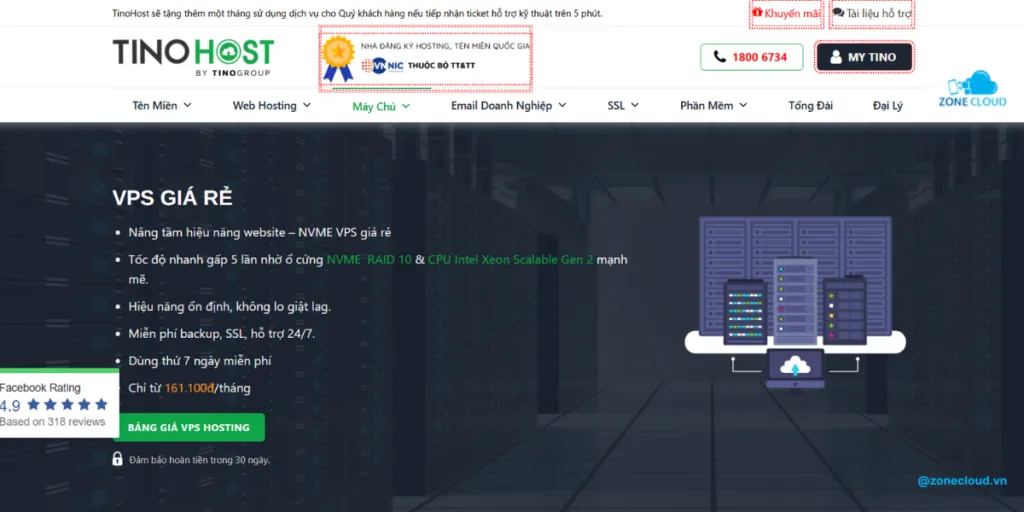Top 22 đơn vị cung cấp VPS tốt nhất Việt Nam và nước ngoài 5 VPS TinoHost