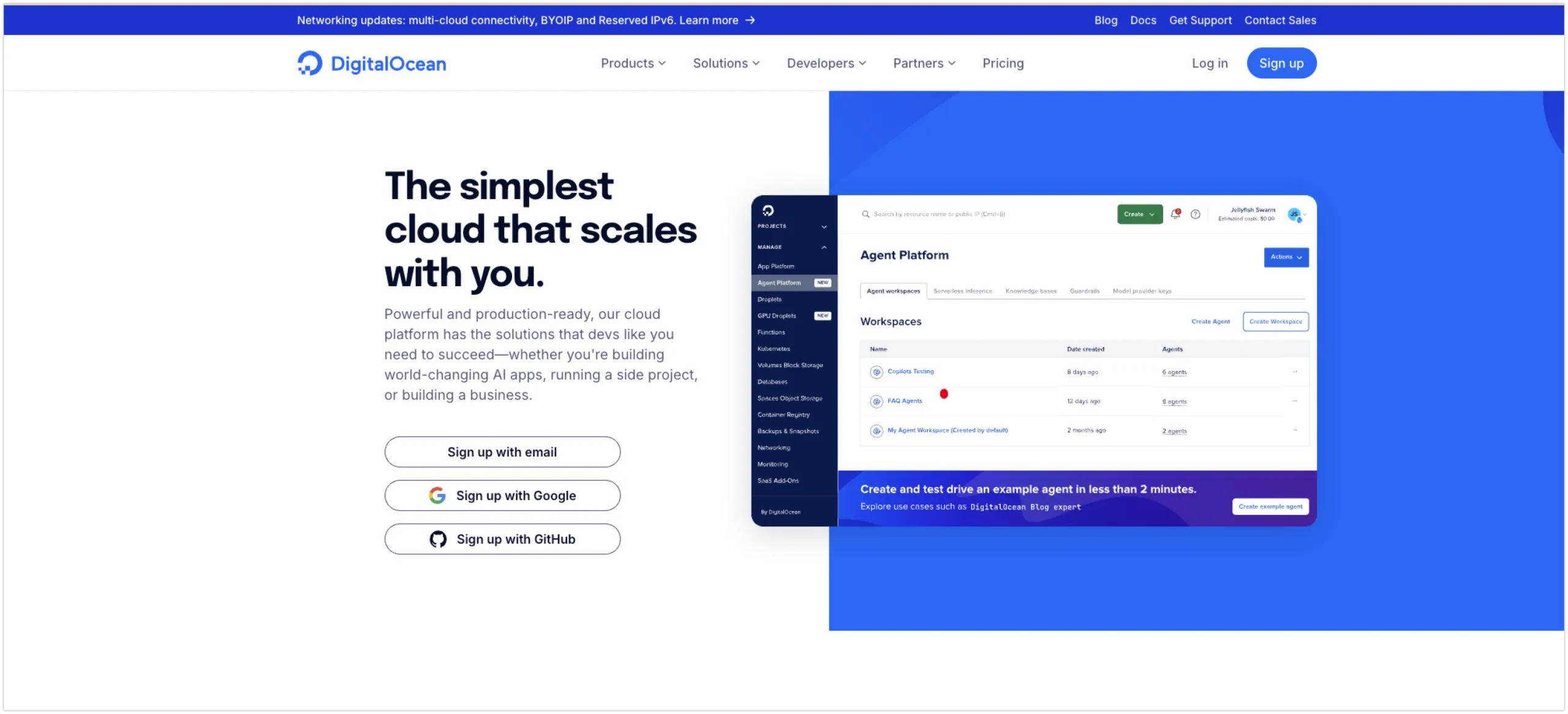VPS nước ngoài là gì? Top 5 nhà cung cấp VPS quốc tế tốt nhất 3 DigitalOcean – Giao diện tối giản, thân thiện với developer, hỗ trợ quản lý cloud linh hoạt qua vài thao tác đơn giản